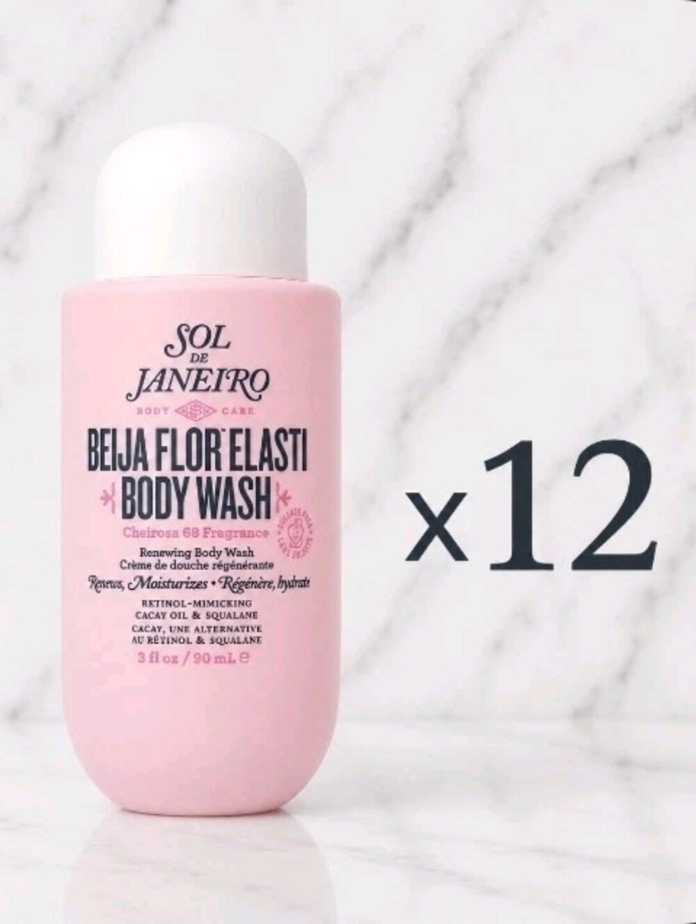 12 x Sol de Janeiro Beija Flor Elasti Renewing Body Wash 3 fl oz each NEW!